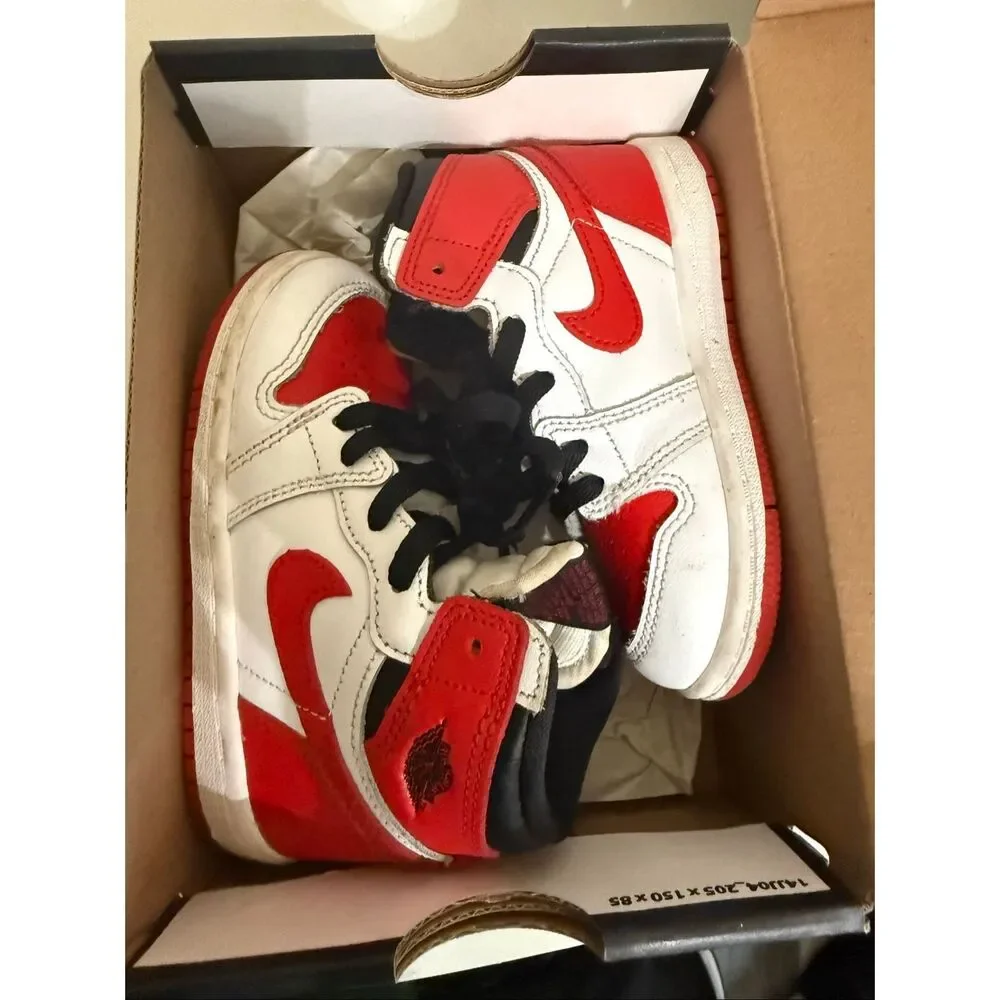 Nike Air Jordan Toddler 1 Retro High OG Leather Sneaker Shoes Multicolor Sz 8C